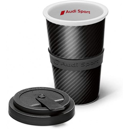 Pahar ceramic colectie,inalt,culoare negru ,original Audi