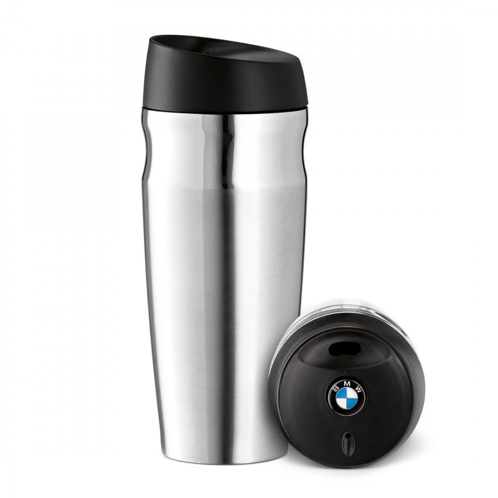 Pahar termos colectie , inalt, culoare negru ,original Bmw