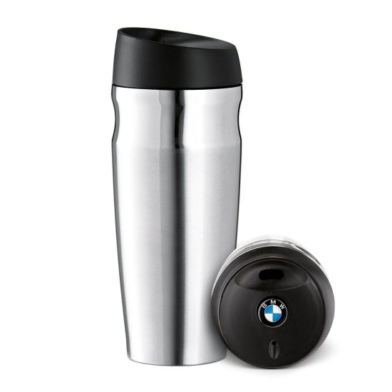 Pahar termos colectie , inalt, culoare negru ,original Bmw